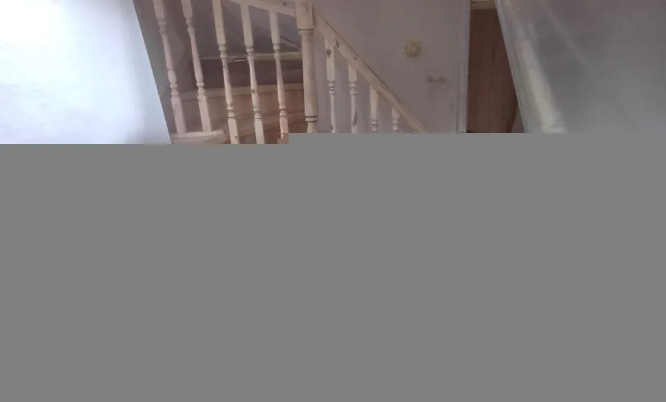 Clean staircase timber after dark coating removal and gentle blasting